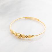 Beads Flex Kids Bangle (D130) - 925 Silver & 24K Gold Plated