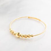 Beads Flex Kids Bangle (D132) - 925 Silver & 24K Gold Plated