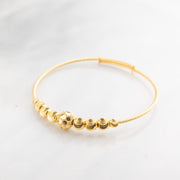 Beads Flex Kids Bangle (D135) - 925 Silver & 24K Gold Plated