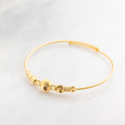 Beads Flex Kids Bangle (D140) - 925 Silver & 24K Gold Plated