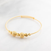 Beads Flex Kids Bangle (D143) - 925 Silver & 24K Gold Plated