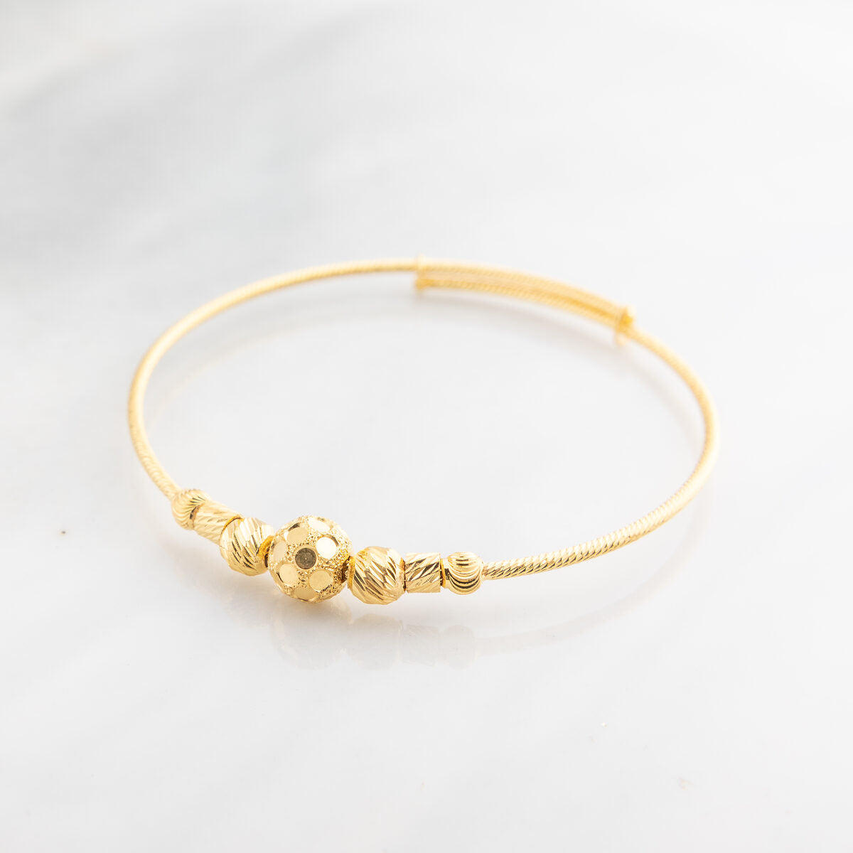 Beads Flex Kids Bangle (D154) - 925 Silver & 24K Gold Plated