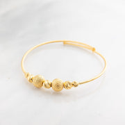 Beads Flex Kids Bangle (D155) - 925 Silver & 24K Gold Plated