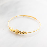 Beads Flex Kids Bangle (D156) - 925 Silver & 24K Gold Plated