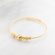 Beads Flex Kids Bangle (D158) - 925 Silver & 24K Gold Plated