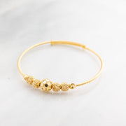 Beads Flex Kids Bangle (D159) - 925 Silver & 24K Gold Plated