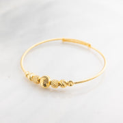 Beads Flex Kids Bangle (D160) - 925 Silver & 24K Gold Plated