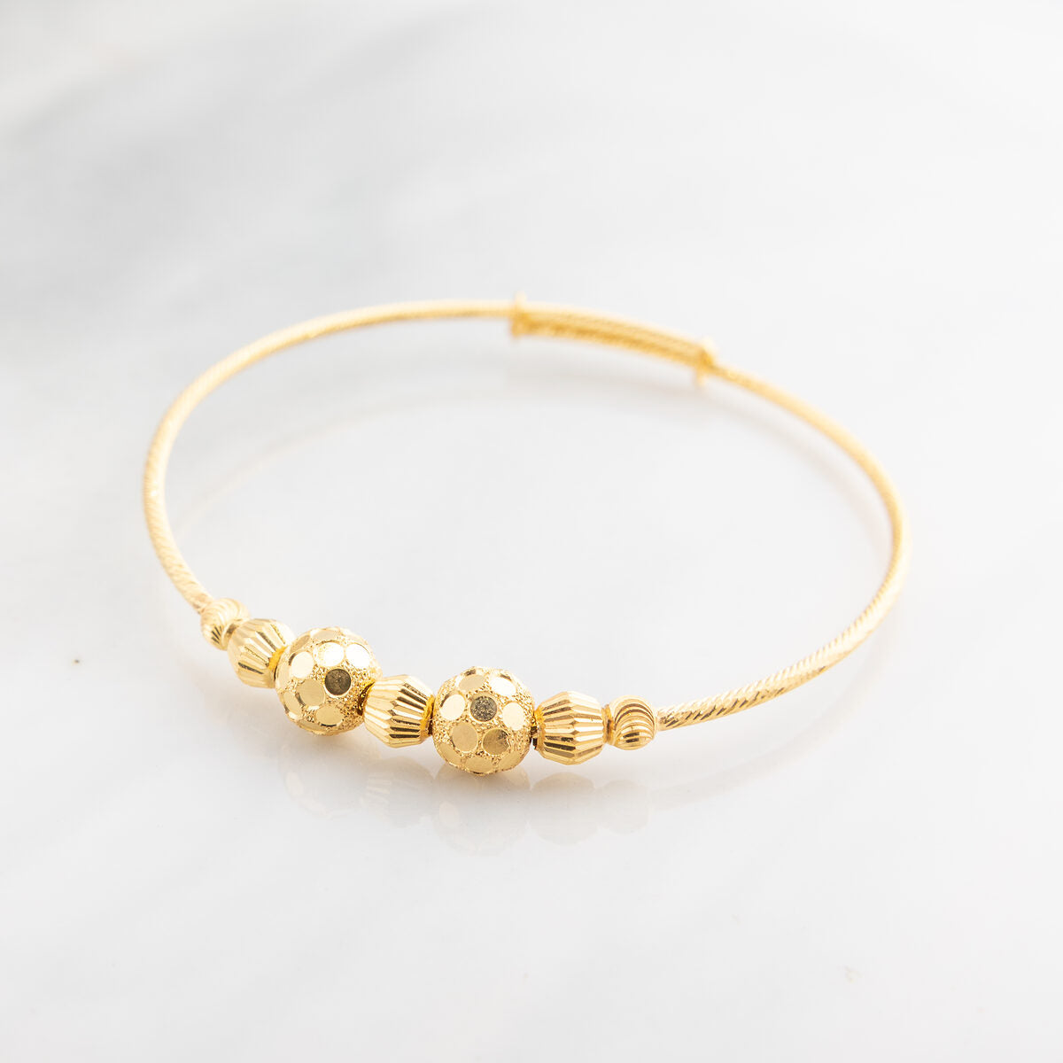 Beads Flex Kids Bangle (D161) - 925 Silver & 24K Gold Plated