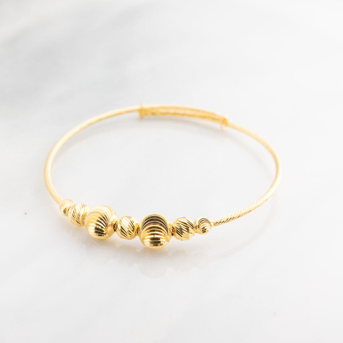 Beads Flex Kids Bangle (D163) - 925 Silver & 24K Gold Plated