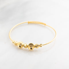 Beads Flex Kids Bangle (D163) - 925 Silver & 24K Gold Plated