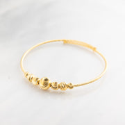 Beads Flex Kids Bangle (D164) - 925 Silver & 24K Gold Plated