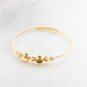 Beads Flex Kids Bangle (D165) - 925 Silver & 24K Gold Plated