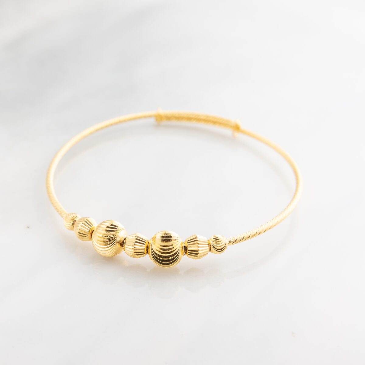 Beads Flex Kids Bangle (D165) - 925 Silver & 24K Gold Plated