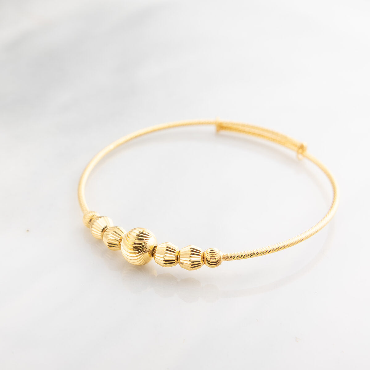 Beads Flex Kids Bangle (D169) - 925 Silver & 24K Gold Plated