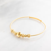 Beads Flex Kids Bangle (D170) - 925 Silver & 24K Gold Plated