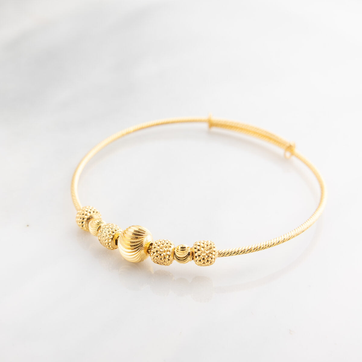 Beads Flex Kids Bangle (D170) - 925 Silver & 24K Gold Plated