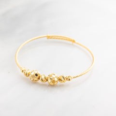Beads Flex Kids Bangle (D175) - 925 Silver & 24K Gold Plated