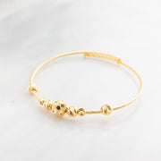 Beads Flex Kids Bangle (D179) - 925 Silver & 24K Gold Plated