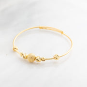 Beads Flex Kids Bangle (D182) - 925 Silver & 24K Gold Plated