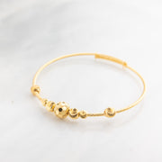 Beads Flex Kids Bangle (D184) - 925 Silver & 24K Gold Plated