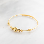 Beads Flex Kids Bangle (D185) - 925 Silver & 24K Gold Plated