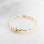 Beads Flex Kids Bangle (D49) - 925 Silver & 24K Gold Plated