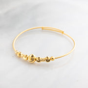 Beads Flex Kids Bangle (D51) - 925 Silver & 24K Gold Plated