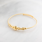 Beads Flex Kids Bangle (D54) - 925 Silver & 24K Gold Plated