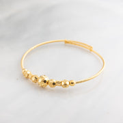 Beads Flex Kids Bangle (D56) - 925 Silver & 24K Gold Plated