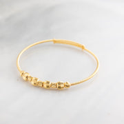 Beads Flex Kids Bangle (D59) - 925 Silver & 24K Gold Plated