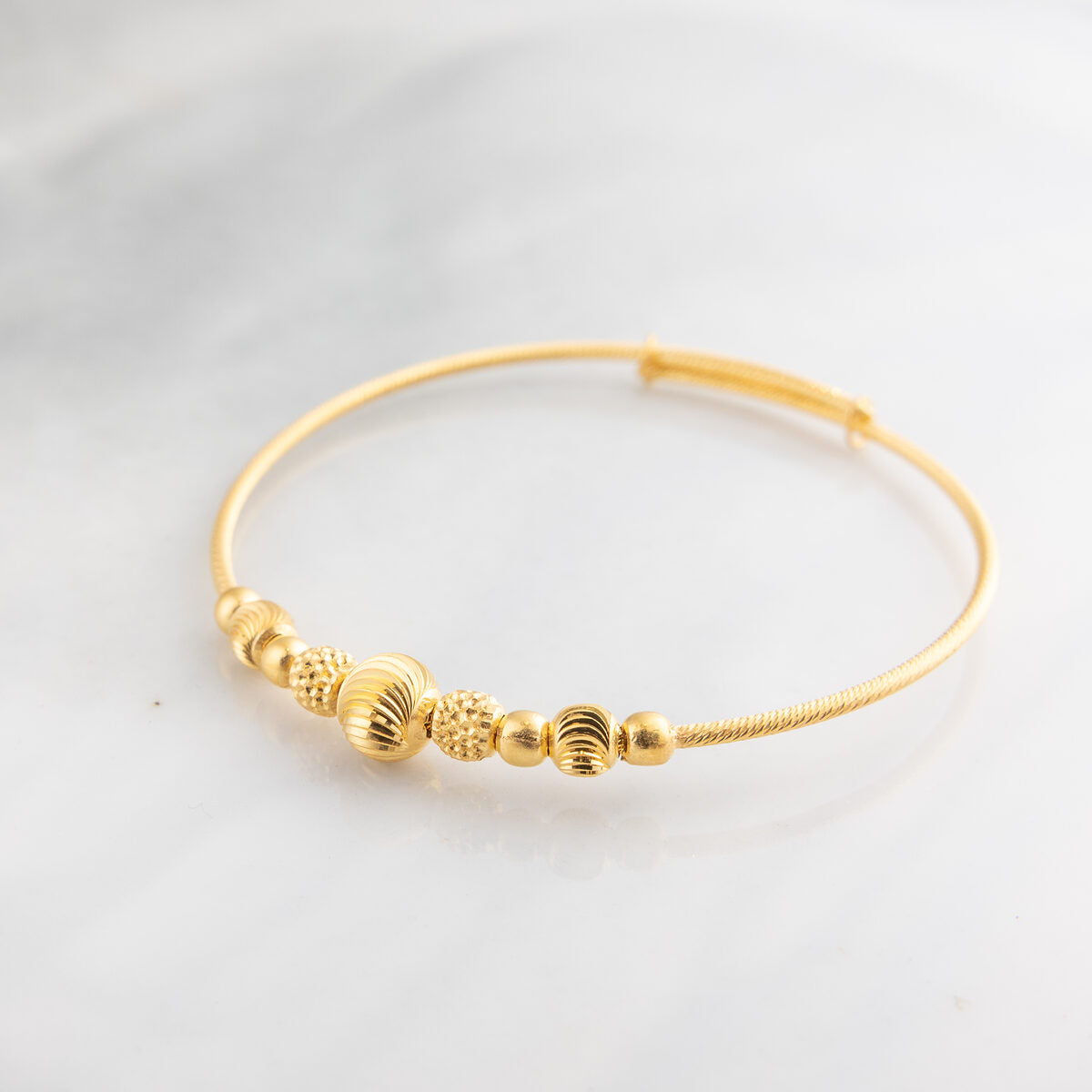 Beads Flex Kids Bangle (D62) - 925 Silver & 24K Gold Plated