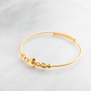 Beads Flex Kids Bangle (D68) - 925 Silver & 24K Gold Plated