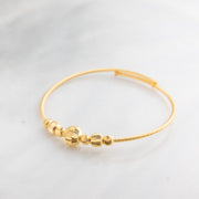 Beads Flex Kids Bangle (D69) - 925 Silver & 24K Gold Plated