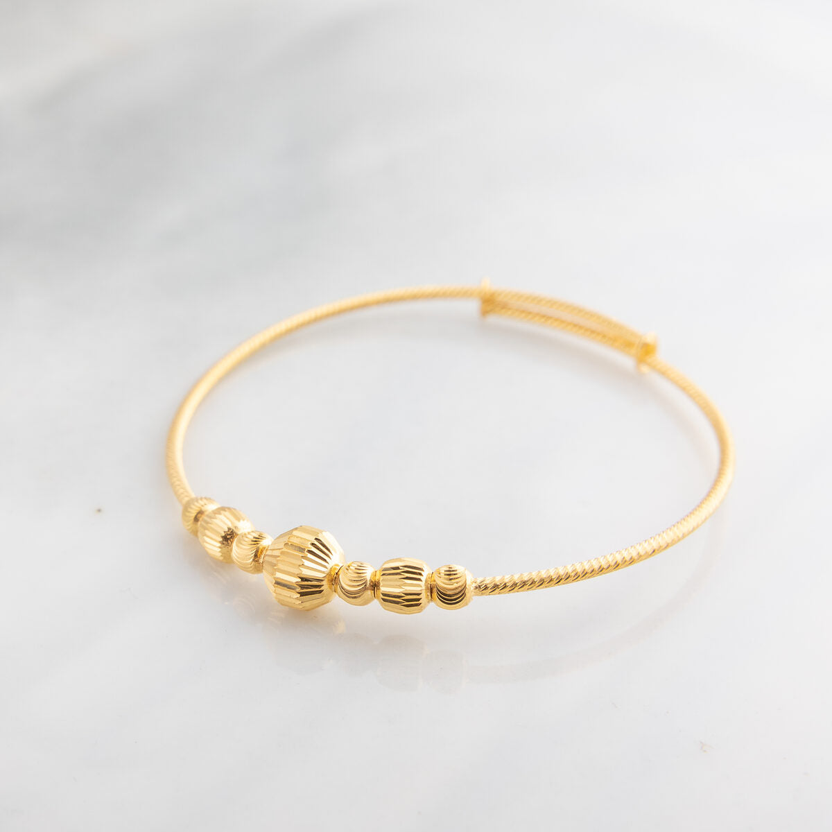 Beads Flex Kids Bangle (D69) - 925 Silver & 24K Gold Plated