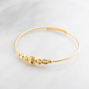 Beads Flex Kids Bangle (D70) - 925 Silver & 24K Gold Plated