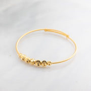 Beads Flex Kids Bangle (D74) - 925 Silver & 24K Gold Plated