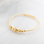 Beads Flex Kids Bangle (D75) - 925 Silver & 24K Gold Plated
