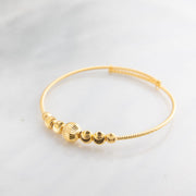 Beads Flex Kids Bangle (D76) - 925 Silver & 24K Gold Plated