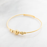 Beads Flex Kids Bangle (D82) - 925 Silver & 24K Gold Plated