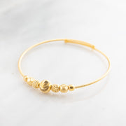Beads Flex Kids Bangle (D83) - 925 Silver & 24K Gold Plated