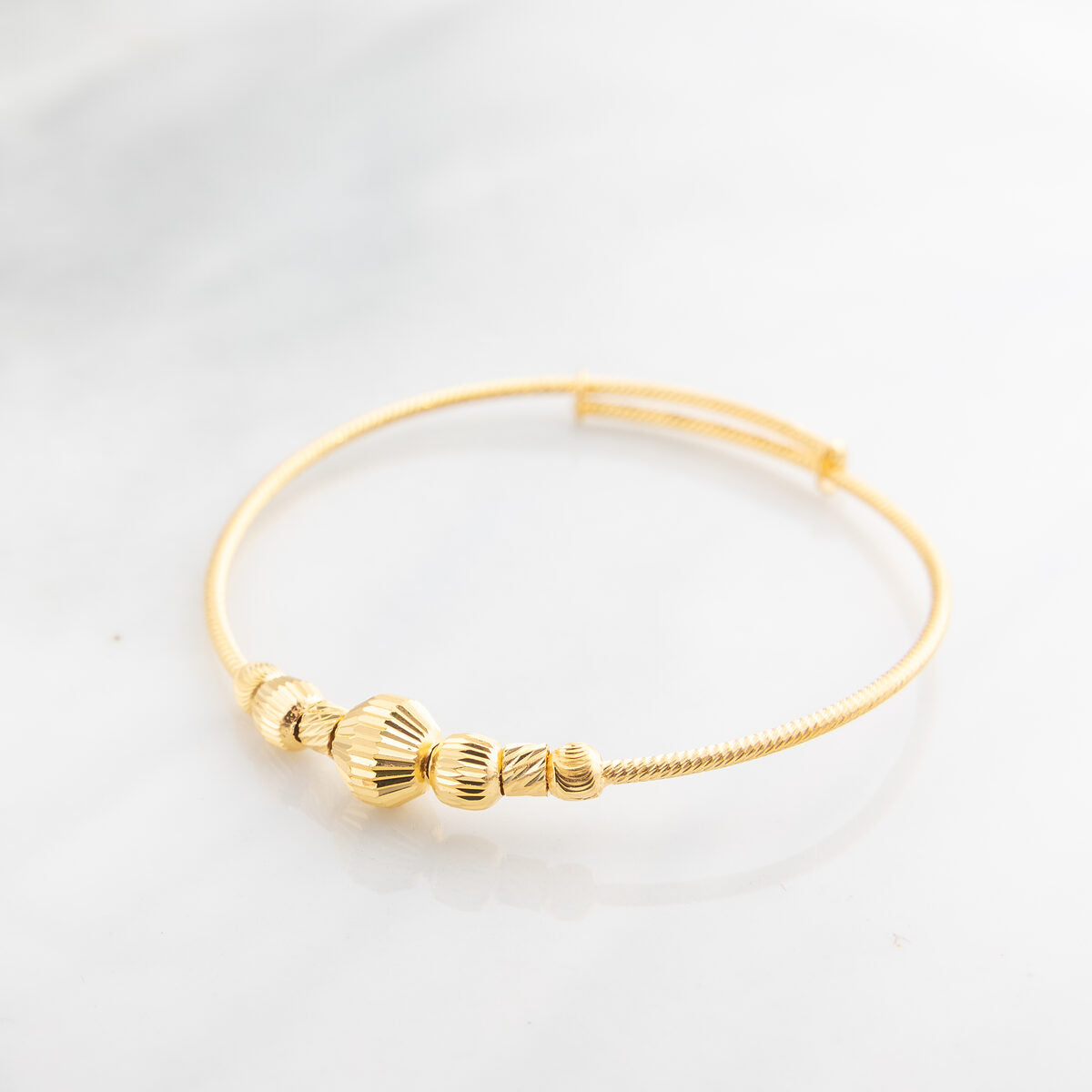Beads Flex Kids Bangle (D84) - 925 Silver & 24K Gold Plated