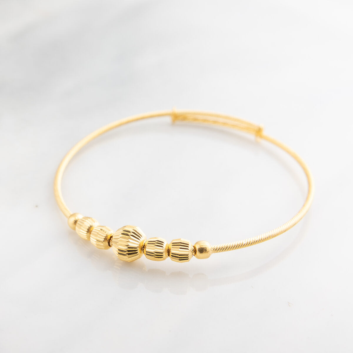 Beads Flex Kids Bangle (D85) - 925 Silver & 24K Gold Plated