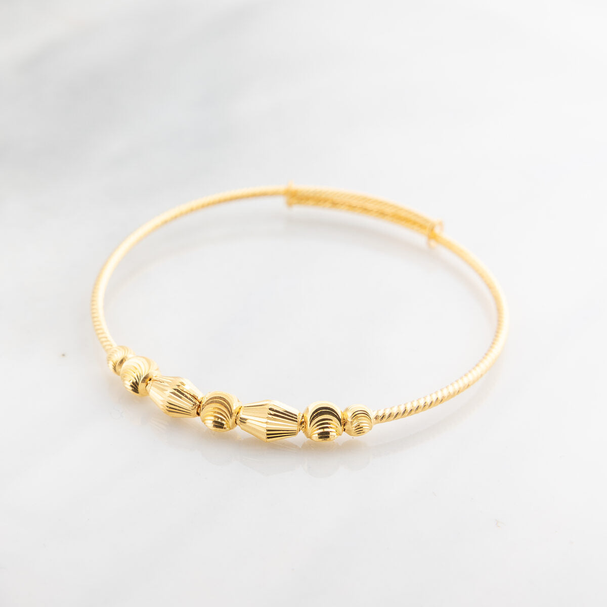 Beads Flex Kids Bangle (D90) - 925 Silver & 24K Gold Plated