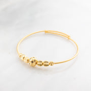 Beads Flex Kids Bangle (D91) - 925 Silver & 24K Gold Plated