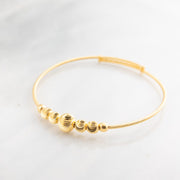 Beads Flex Kids Bangle (D92) - 925 Silver & 24K Gold Plated
