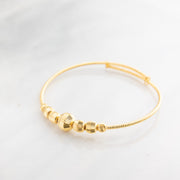 Beads Flex Kids Bangle (D94) - 925 Silver & 24K Gold Plated