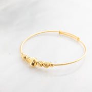 Beads Flex Kids Bangle (D95) - 925 Silver & 24K Gold Plated