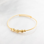 Beads Flex Kids Bangle (D98) - 925 Silver & 24K Gold Plated