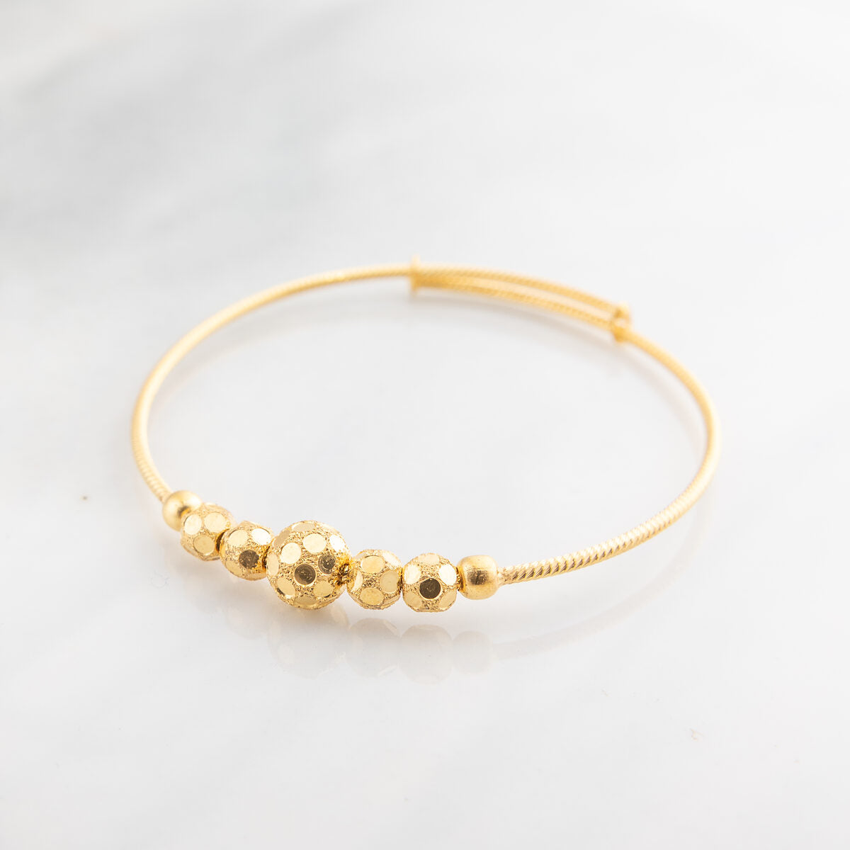 Beads Flex Kids Bangle (D99) - 925 Silver & 24K Gold Plated