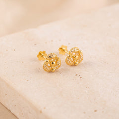 Flower Stud Earrings 21 on travertine